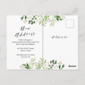 Neue Adresse, Ankündigung "Grüne Bewegung" Postkar Postkarte (Rückseite)