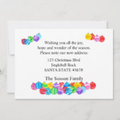 Neue Adresse Aquarell Baubles Fotokarte Einladung (Rückseite)