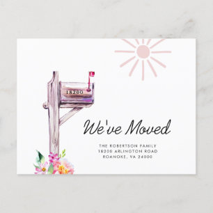 Neue Adresse Aquarell Briefkasten Umzug Ankündigungspostkarte