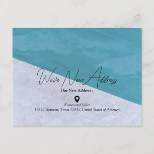 Neue Adresse Blau und Graue Ankündigung Postkarte
