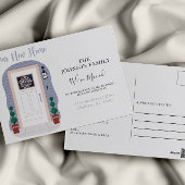 Neue Adresse Blue Pastel wir verschoben Ankündigun Postkarte