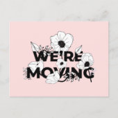 Neue Adresse | Blumenrosa | Ankündigung der Beförd Postkarte (Vorderseite)