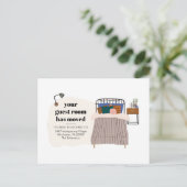 Neue Adresse Boho Guest Bedroom Deco Moving Ankündigungspostkarte (Stehend Vorderseite)