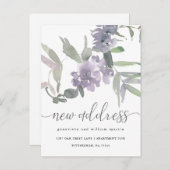 Neue Adresse Delicate Floral Änderung der Adresse Ankündigungspostkarte (Vorne/Hinten)