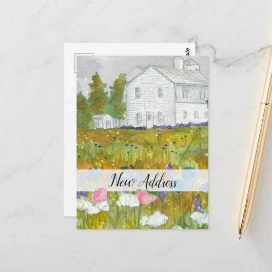 Neue Adresse, die wir umgezogen Bauernwiese Postkarte (Vorderseite/Rückseite Beispiel)