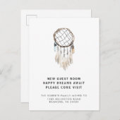 Neue Adresse Dreamcatcher Kristallfedern Bewegung Ankündigungspostkarte (Vorne/Hinten)