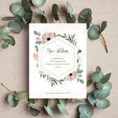 Neue Adresse | Dusty Peach Blume and Greenery Postkarte