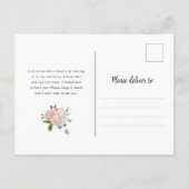 Neue Adresse | Dusty Peach Blume auf Black Postkarte (Rückseite)