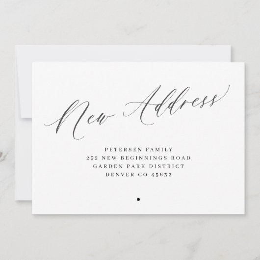 Neue Adresse einfache minimalistische Bewegung Ankündigung (Vorderseite)