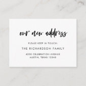 Neue Adresse einfügen | Lässiges Skript Begleitkarte (Vorderseite)