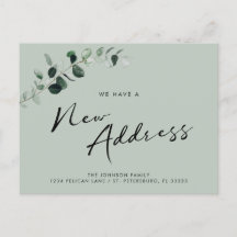 Neue Adresse Eukalyptus Chic Calligrafy Moving
