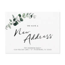 Neue Adresse Eukalyptus Chic Calligrafy Moving