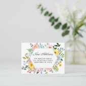 Neue Adresse Floral Moving Ankündigung Mini (Stehend Vorderseite)