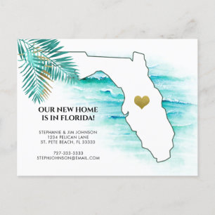 Neue Adresse Florida Karte Gold Herz Umzug