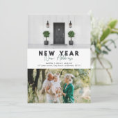 Neue Adresse Foto Ferienkarte im neuen Jahr (Stehend Vorderseite)