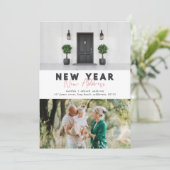 Neue Adresse Foto Ferienkarte im neuen Jahr (Stehend Vorderseite)