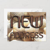 Neue Adresse Funny Stone Bricks Typografie Muschel Ankündigungspostkarte (Vorne/Hinten)