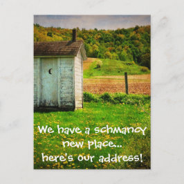 Neue Adresse Funny wir bewegt Ankündigungspostkarte