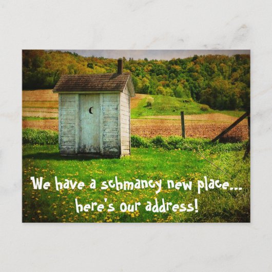 Neue Adresse Funny wir bewegt Ankündigungspostkarte (Vorderseite)