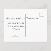 Neue Adresse für die Wasserfarbentür Wir haben uns Ankündigungspostkarte (Rückseite)