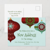 Neue Adresse für Feiertage | Retro Christmas Postkarte (Vorne/Hinten)