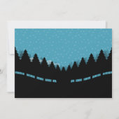 Neue Adresse für Ferien in blau mit Wald Karte (Rückseite)