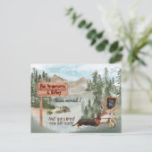 Neue Adresse für Schwarze Dackel Woods           Ankündigungspostkarte (Stehend Vorderseite)