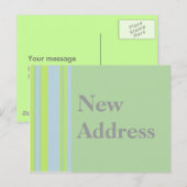Neue Adresse gelb-graue Streifen Ankündigungspostkarte (Vorne/Hinten)
