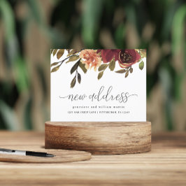 Neue Adresse Herbst Bouquet Änderung der Adresse Ankündigungspostkarte