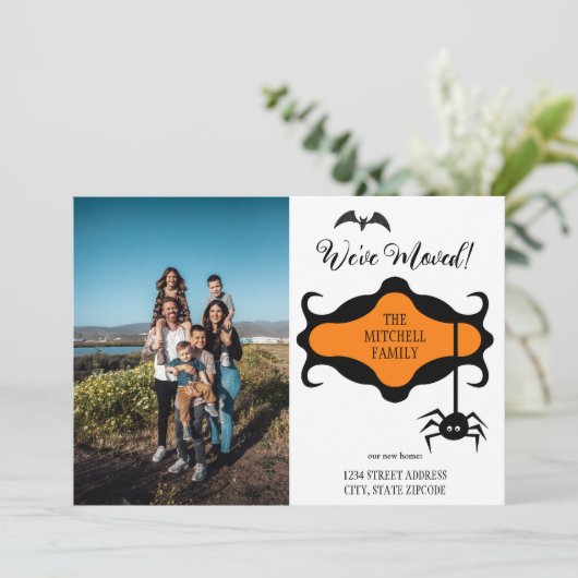 Neue Adresse hinzufügen Foto Halloween wir bewegt Ankündigung (Stehend Vorderseite)