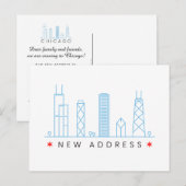 Neue Adresse in Chicago Ankündigungspostkarte (Vorne/Hinten)
