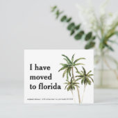 Neue Adresse in Florida Palm Trees übertragen Ankündigung (Stehend Vorderseite)