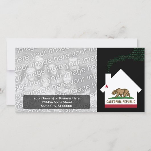 neue Adresse in Kalifornien Ankündigung (Vorderseite)