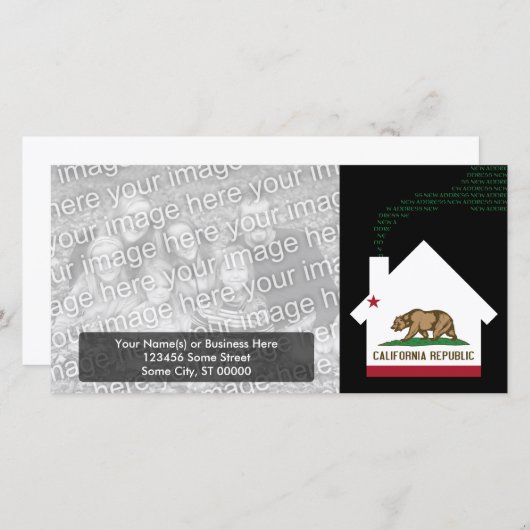 neue Adresse in Kalifornien Ankündigung (Vorne/Hinten)