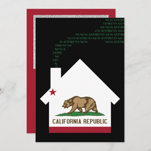 neue Adresse in Kalifornien Ankündigung (Vorne/Hinten)
