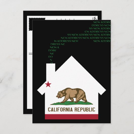 neue Adresse in Kalifornien Ankündigungspostkarte (Vorne/Hinten)