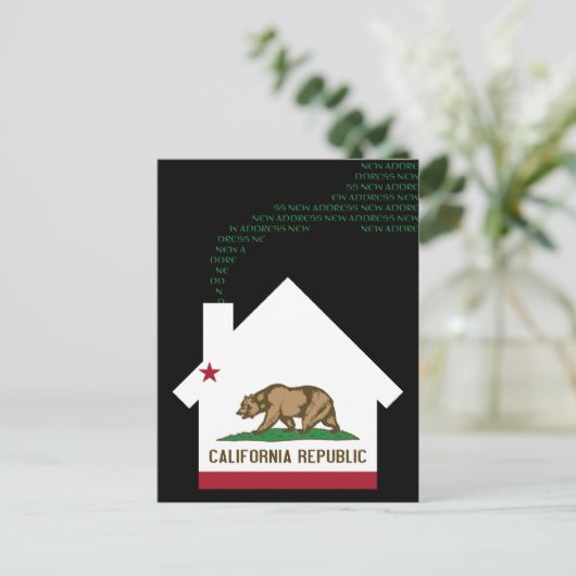neue Adresse in Kalifornien Ankündigungspostkarte (Stehend Vorderseite)