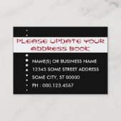 neue Adresse in Kalifornien Visitenkarte (Rückseite)