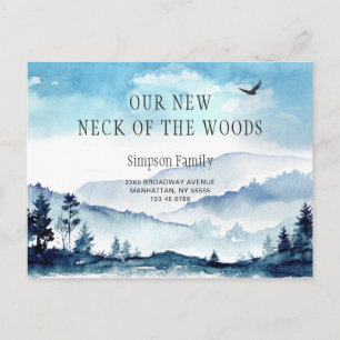 Neue Adresse in Neck of the Woods  Umzugsankündigu Postkarte