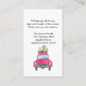 Neue Adresse Klassischer Weihnachtswagen Begleitkarte (Rückseite)