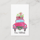 Neue Adresse Klassischer Weihnachtswagen Begleitkarte (Vorderseite)