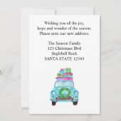 Neue Adresse Klassischer Weihnachtswagen Einladung (Rückseite)