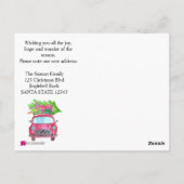 Neue Adresse Klassischer Weihnachtswagen Postkarte (Rückseite)