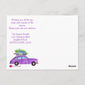 Neue Adresse Klassischer Weihnachtswagen Postkarte (Rückseite)