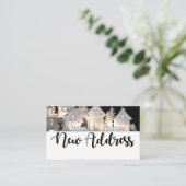 Neue Adresse Leuchtende Weihnachtshäuser Begleitkarte (Stehend Vorderseite)