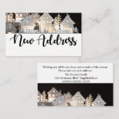 Neue Adresse Leuchtende Weihnachtshäuser Begleitkarte (Vorne/Hinten)