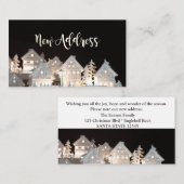 Neue Adresse Leuchtende Weihnachtshäuser Begleitkarte (Vorne/Hinten)