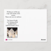 Neue Adresse Leuchtende Weihnachtshäuser Postkarte (Rückseite)