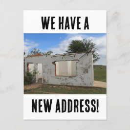 Neue Adresse lustig, die wir verschoben haben Postkarte
