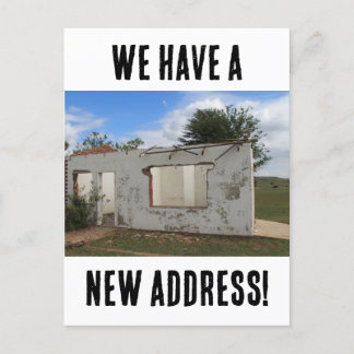 Neue Adresse lustig, die wir verschoben haben Postkarte